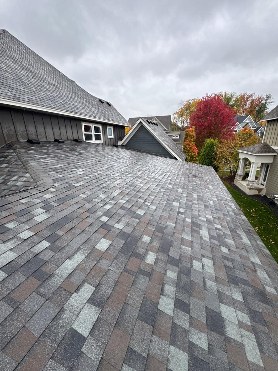 Finished shingle roof with new roof vents on a Plymouth, MN home