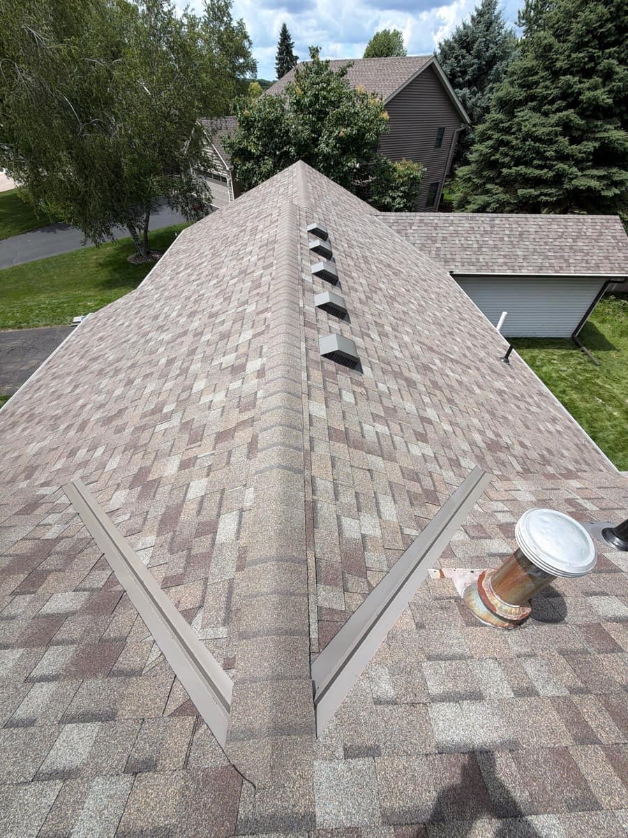 New shingle roof with metal valleys in Woodbury, MN